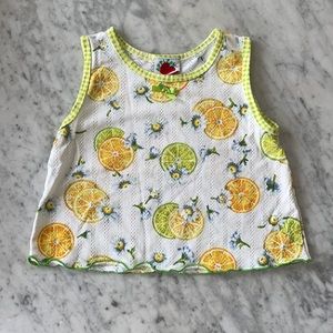 Vintage Appleby Kids Citrus Tank Top Shirt Daisies